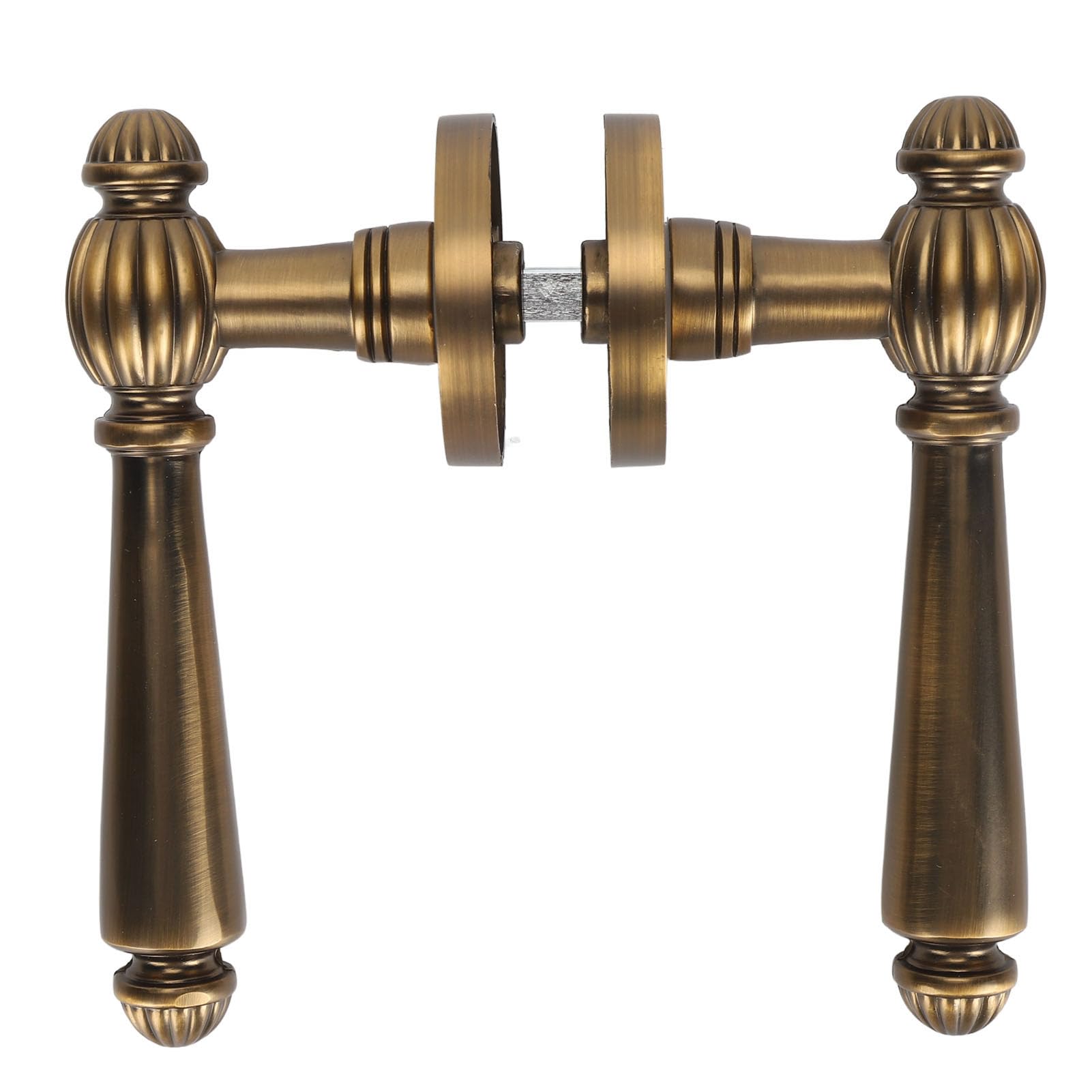 Manija de Puerta de Entrada con Llave y Palanca Ondulada, Núcleo de Cobre Duradero, Acabado en Bronce Antiguo para Dormitorio y Sala de Estar