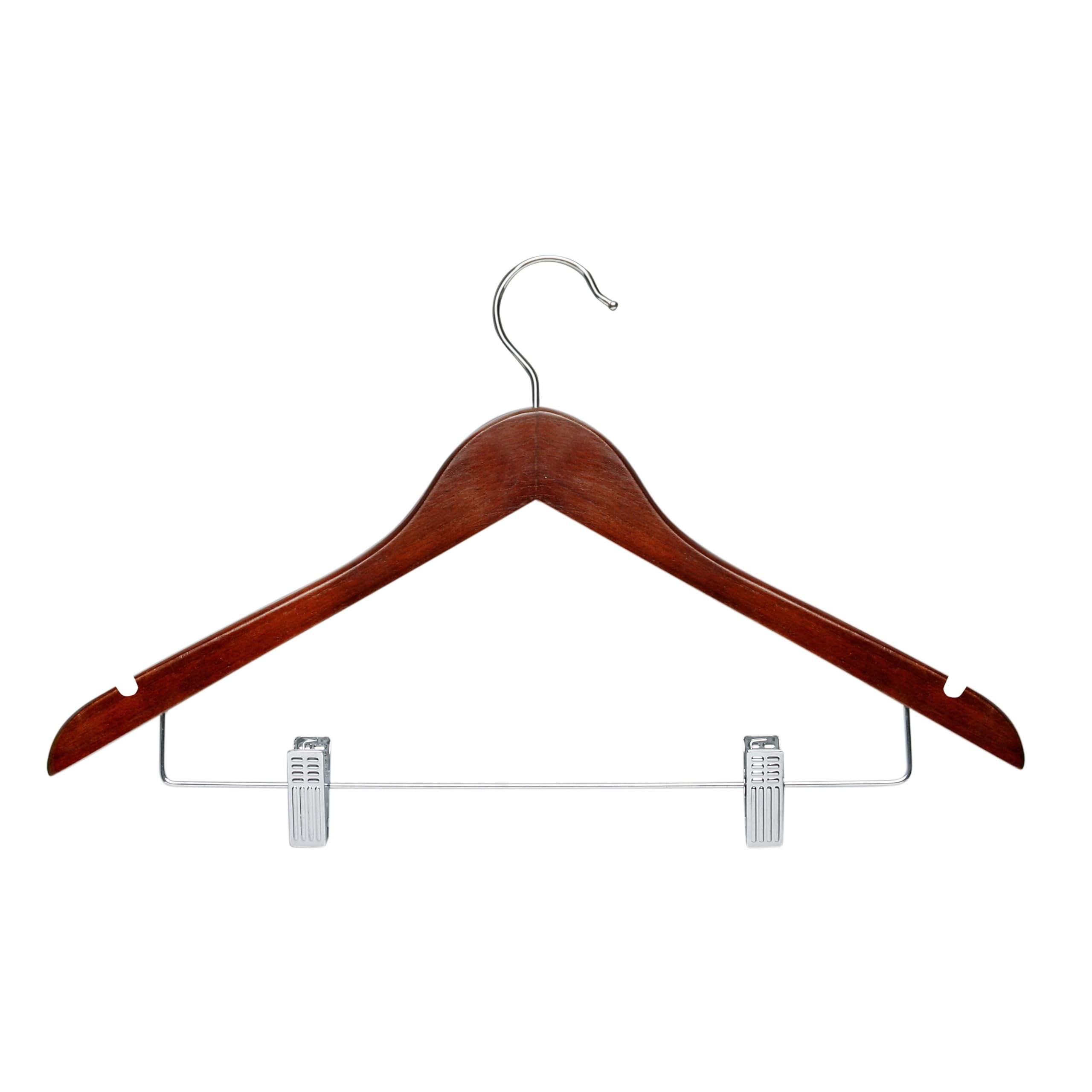 Cherry Wood Suit Hangers, 12 Pack HNG-09034 Wooden Hangers, Non Slip Hangers, Wood Hangers Bulk, Cherry Wood Hangers, Swivel Hangers,