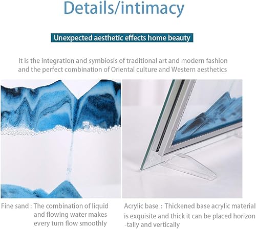 Miniatura 5 de CAILINK Temporizador de burbujas de movimiento líquido e imagen artística de arena en movimiento, paquete de 2 unidades de corazón de océano y reloj