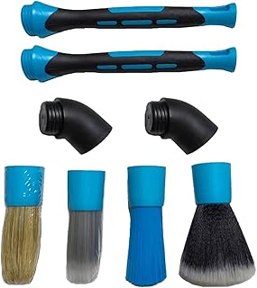 Escovas para detalhes de carro – conjunto de escovas de ventilação automática, escovas de espanador ultra macias, kit de escova de detalhes de carro para carro, escova de detalhes de carro de javali para limpeza do interior do carro Linshesf