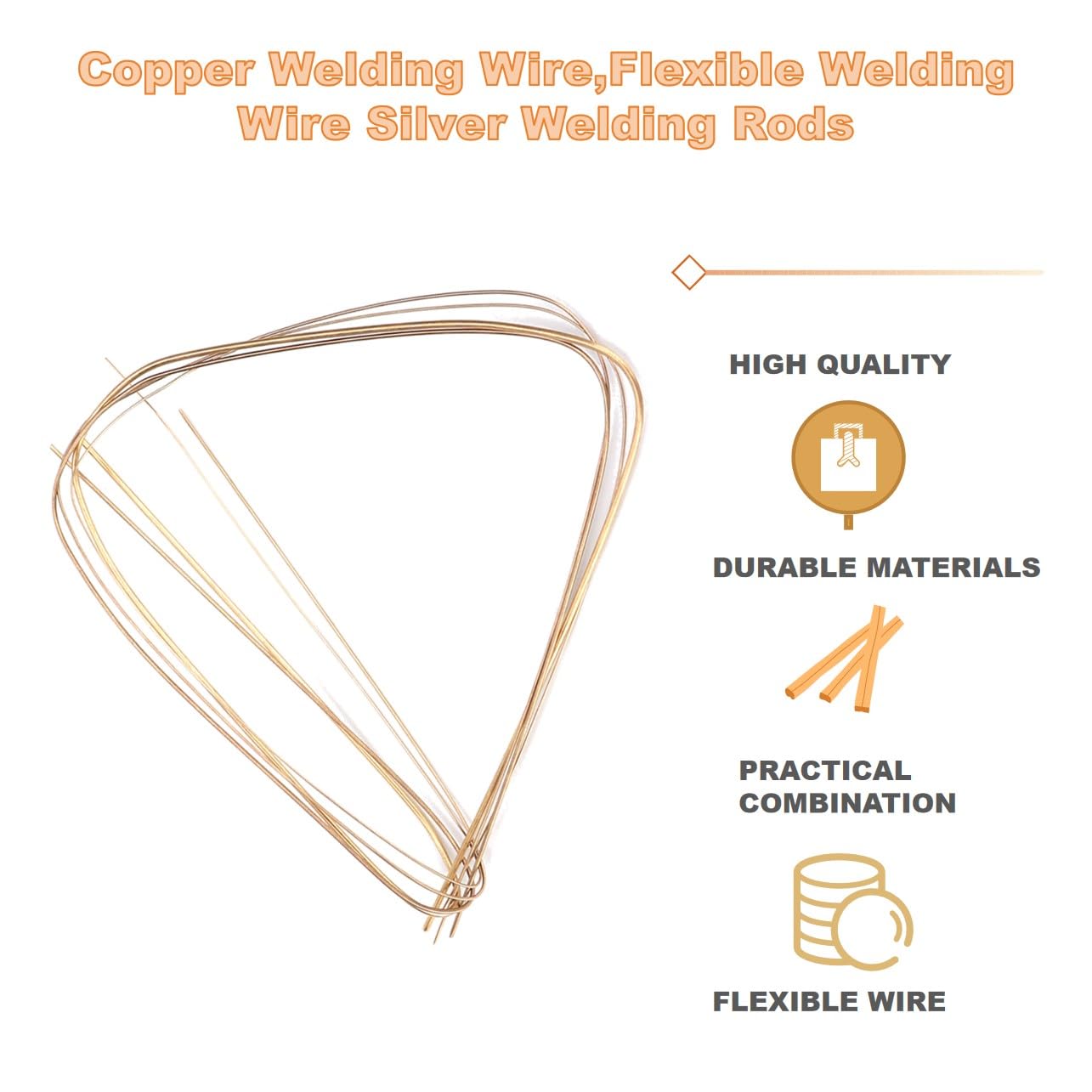 Copper Welding Wire,Flexible Welding Wire Silver Welding Rods Leaded Solder Gold,Wire Flexibility Jewelry Welding Wire Gold Solder for Jewellery for Jewelry Making - Image 2