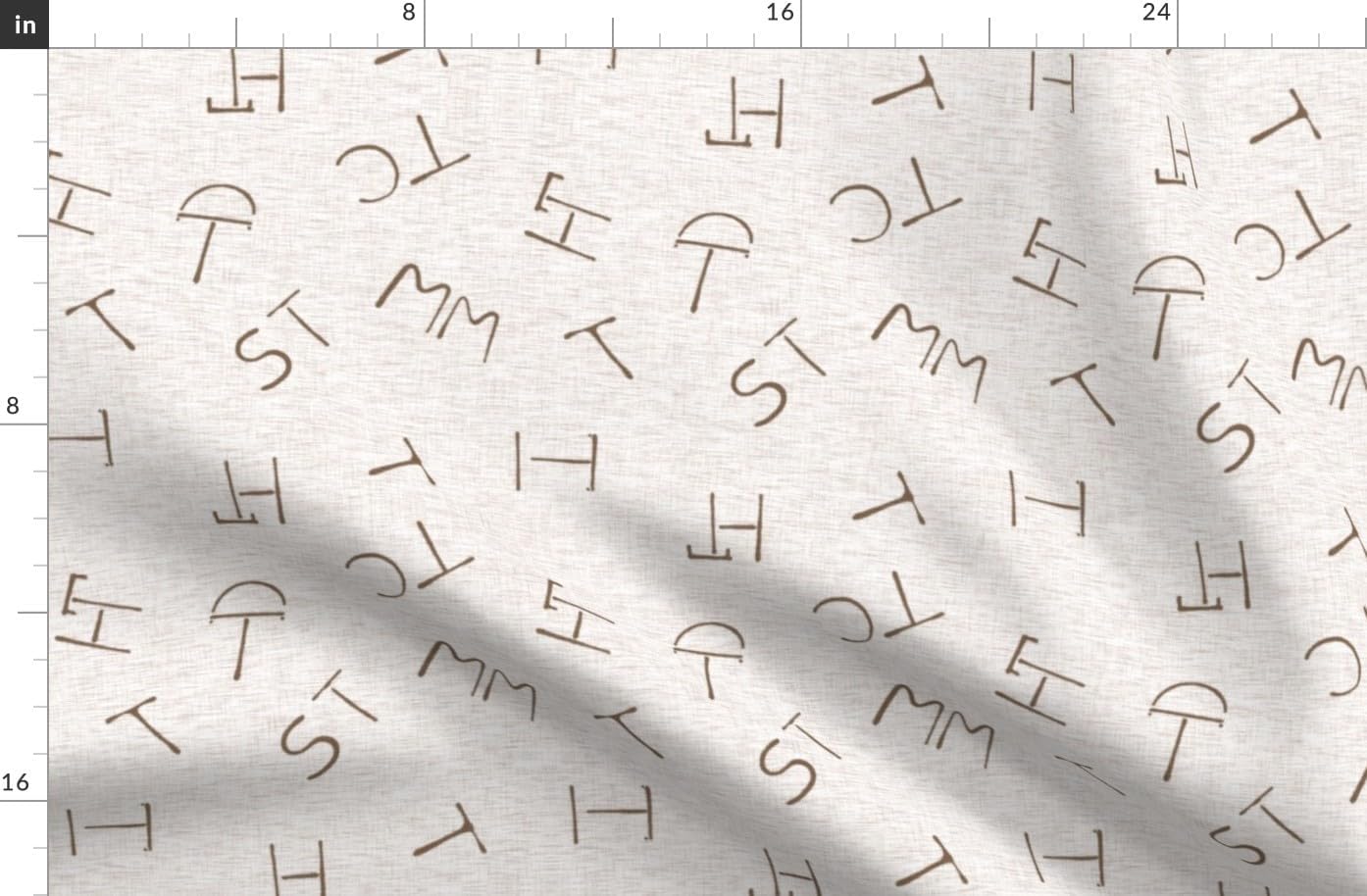 Spoonflower Fabric - Soft Brown Cattle Cow Ranch Farm Brand Beige Animal Printed on Organic Cotton Sateen Fabric by The Yard - Sewing Quilting Apparel Home Decor