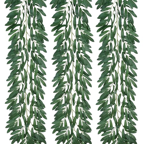 Apeair 3 Strands Odorless Artificial Vines 6FT Silk Ivy Garland Fake Greenery Hanging Plants Decoration for Party Wedding Room.