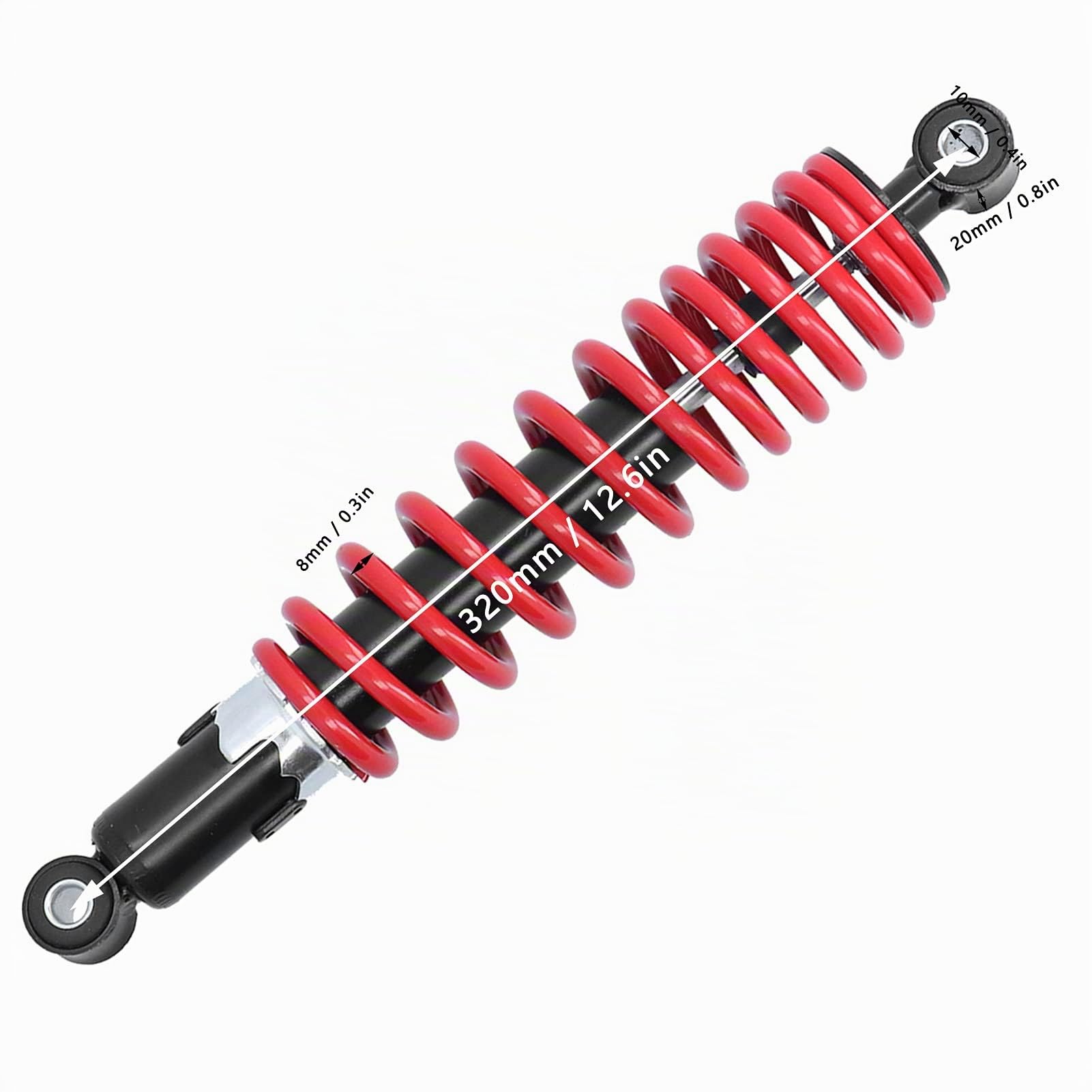 Amortisseur De Suspension D'amortisseur Arrière De 12,6 Pouces/320 MM, Remplacement Réglable à 5 Niveaux Pour Vtt, Moto, Véhicule Tout Terrain, Cyclomoteur