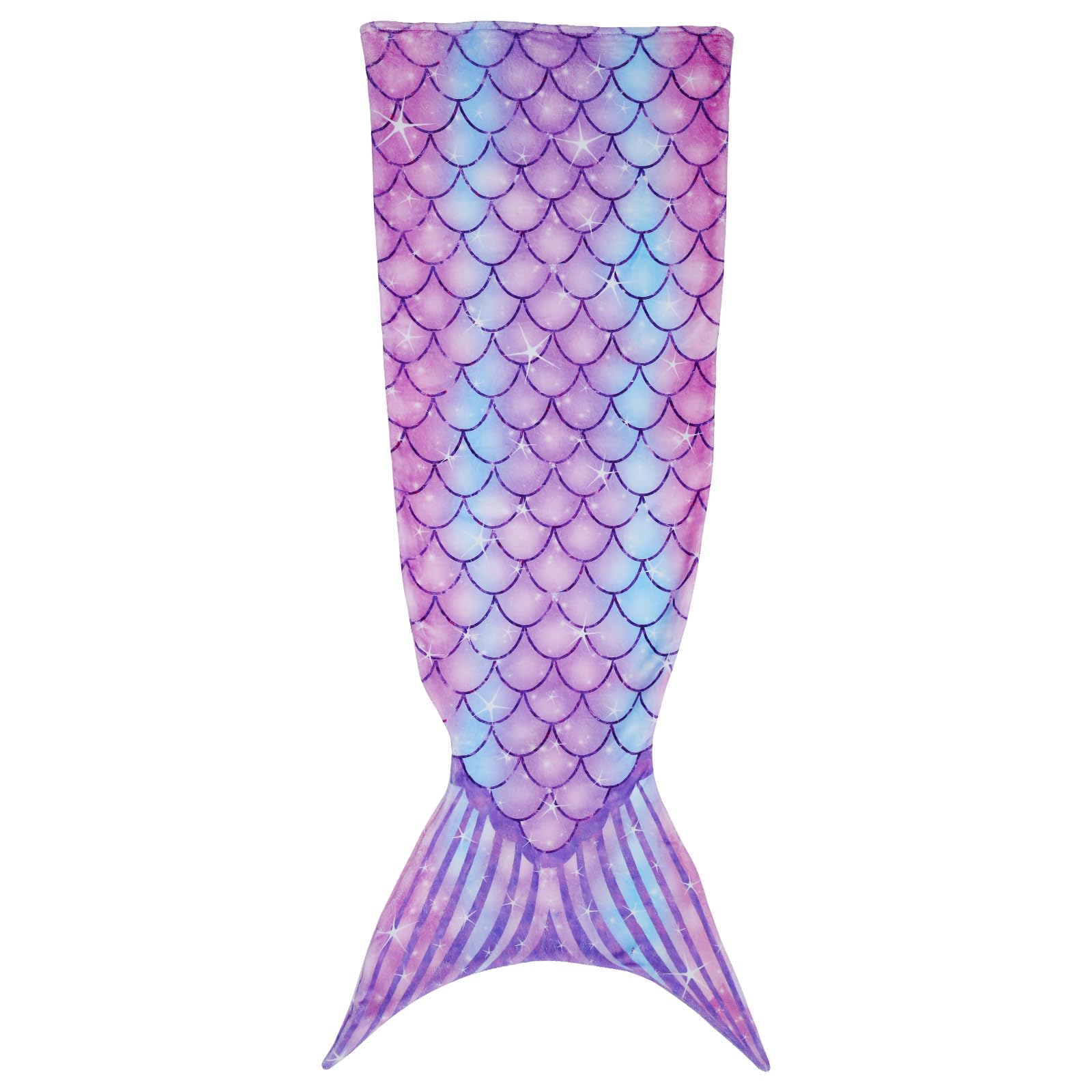 US Mermaid Tail Blanket Flannel Mermaid Tail Sleeping Bag Wearable Mermaid Sleeping Blanket Fish Scale Design Snuggle Blanket Soft Mermaid Scale Sleeping Bag for Kids Adults(purple)