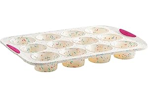 Trudeau Structured Silicone Muffin Pan, 12 Cup, Confetti Fun