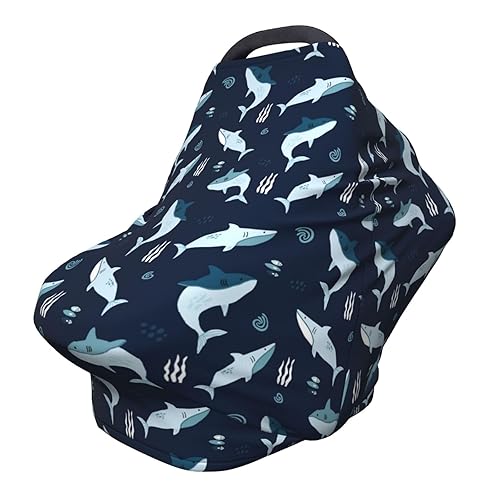 Sharks Ocean Baby Stuff - Funda de asiento de coche para bebé, fundas para asiento de automóvil para niñas y niños, elástica, suave, transpirable,
