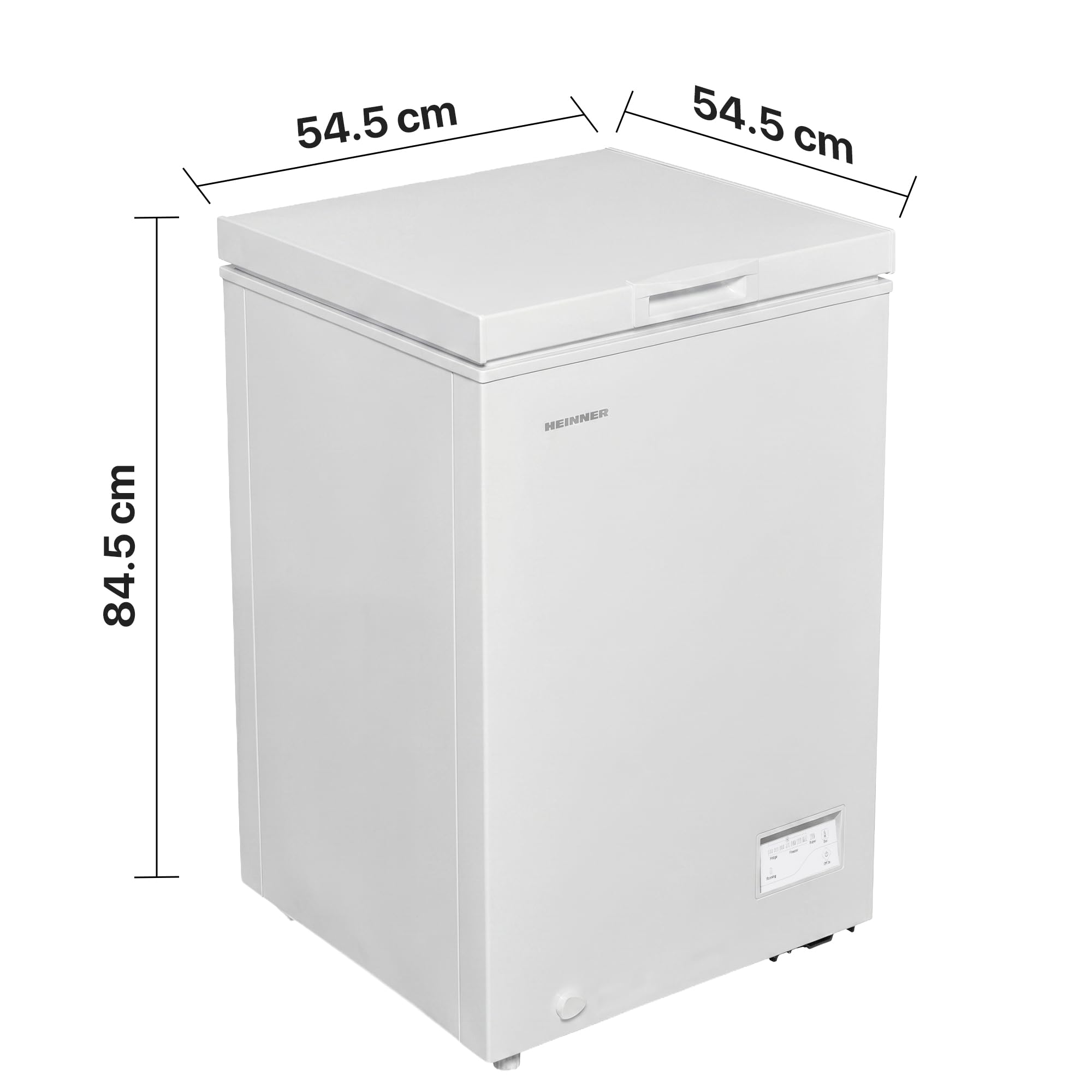 HCF-HM100CE++ Tisch Gefrierschrank 100 L, leiser Betrieb, Energieklasse E, flexible linke/rechte Tür, Weiß, energiesparend, kompakt – Inklusive 5‑Jahres‑Garantie