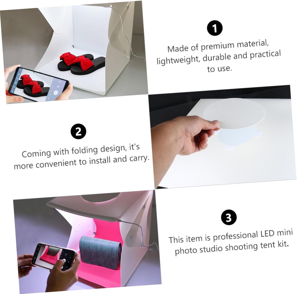 Angoily 1pc Small Portable Photography USB Power Photo Studio Tent Background Colors for Product Display and Photography Enthusiasts