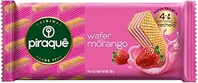 Biscoito Wafer Recheio Morango Piraquê Pacote 100g