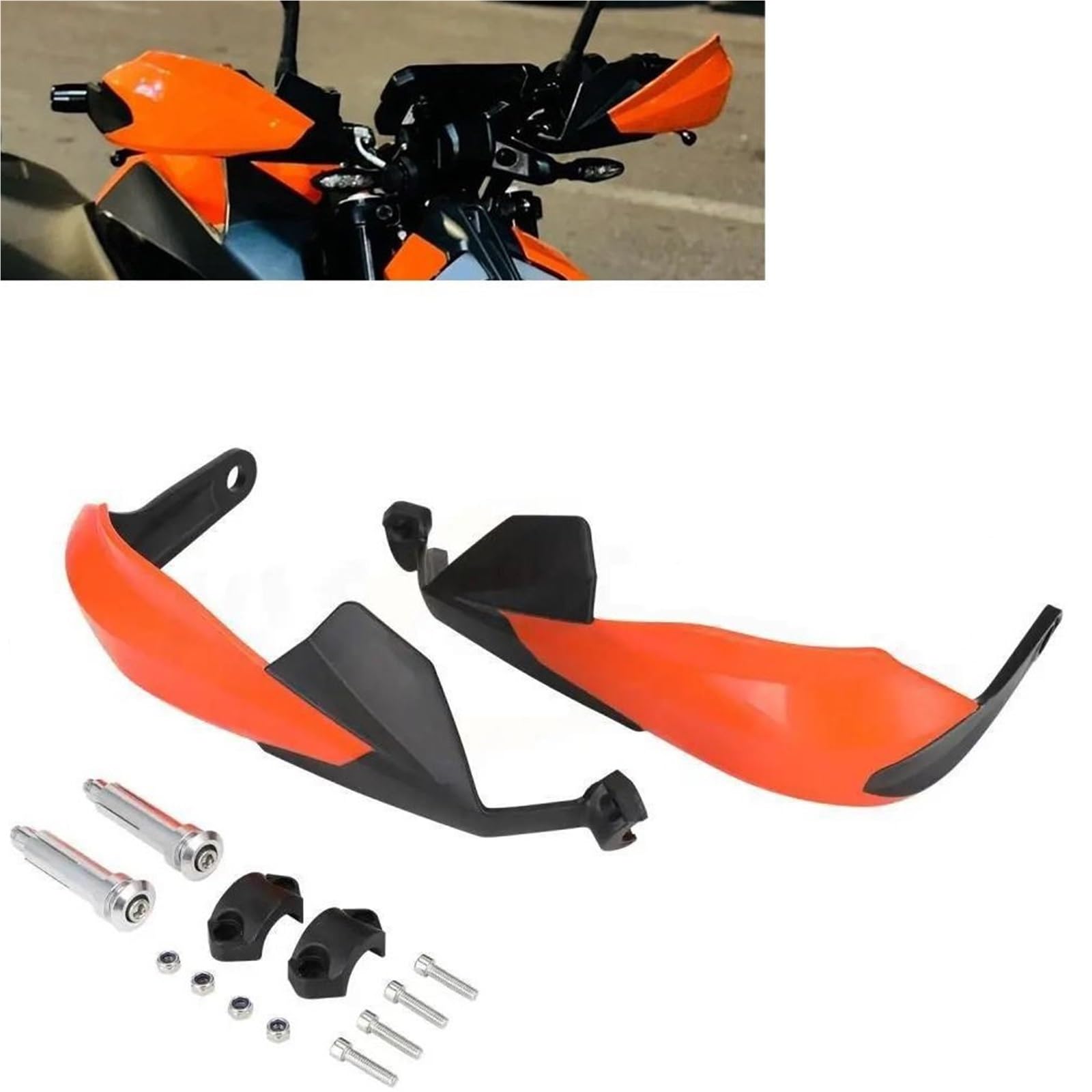 Protege Main Moto Protège-Mains pour Guidon De Moto pour Super Adventure Duke, Protection Coupe-Vent, Équipement De Protection Protège-Mains(Orange)