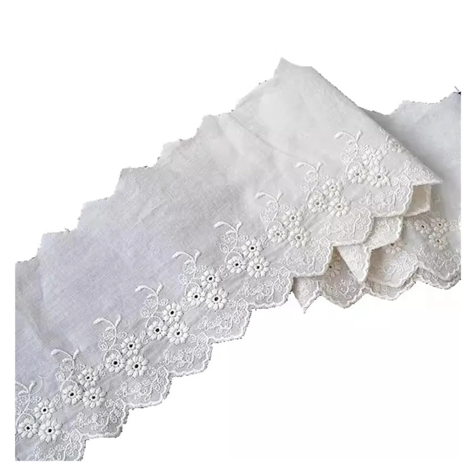 Cinta de Encaje 3 yardas/lote de tela algodón Beige albaricoque bordado hueco adorno encaje hecho a mano DIY ropa vestido cortinas orillo cinta decorativa para Decoración de Bodas(D Beige 8cm,5Yard)