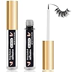 Black Eyelash Glue for False Lashes - Strong Hold Waterproof Lash Adhesive - Latex-Free, Safe for Sensitive Eyes - 0.18 oz (Black)