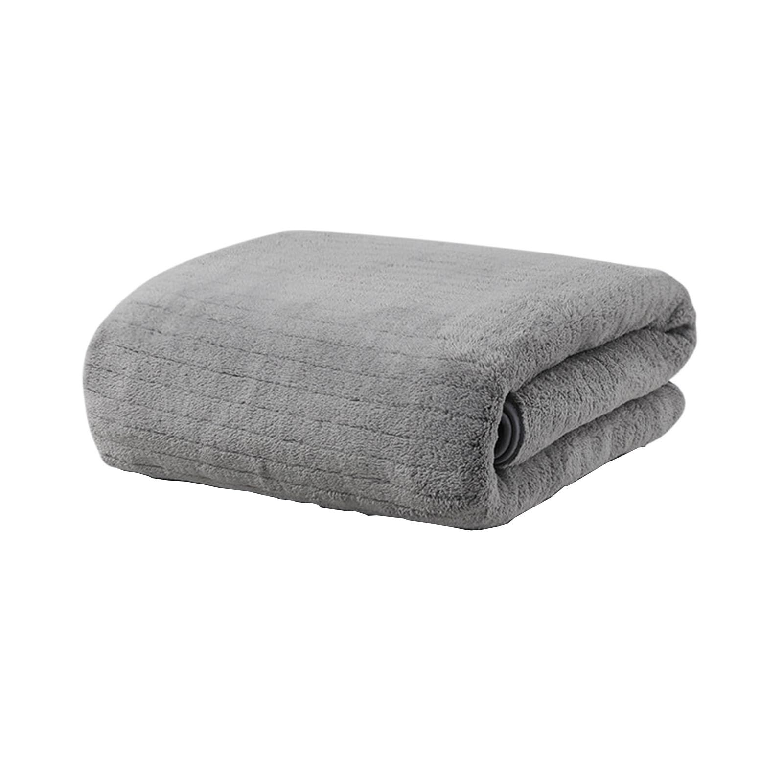 1cp Velvet Bath Towels for Adult Daily Use Strip Patterned Bath Sheets Soft Hair Towels Beach Towel Large