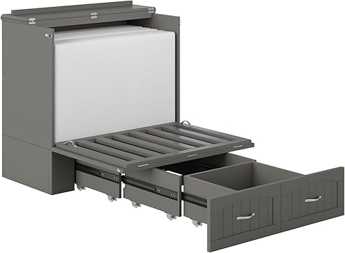 Miniatura 10 de AFI, Southampton Murphy - Cómoda de cama individual XL con colchón de 6 pulgadas, cajón de almacenamiento y cargador USB integrado, color gris