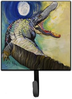 Caroline's Treasures JMK1207SH4 Alligator Leash or Key Holder, Wall Hooks, Key Hooks Holder, Coat Rack Wall Mount, Coat Hooks, Hooks for Hanging Keys, Towels, Aprons, Leashes