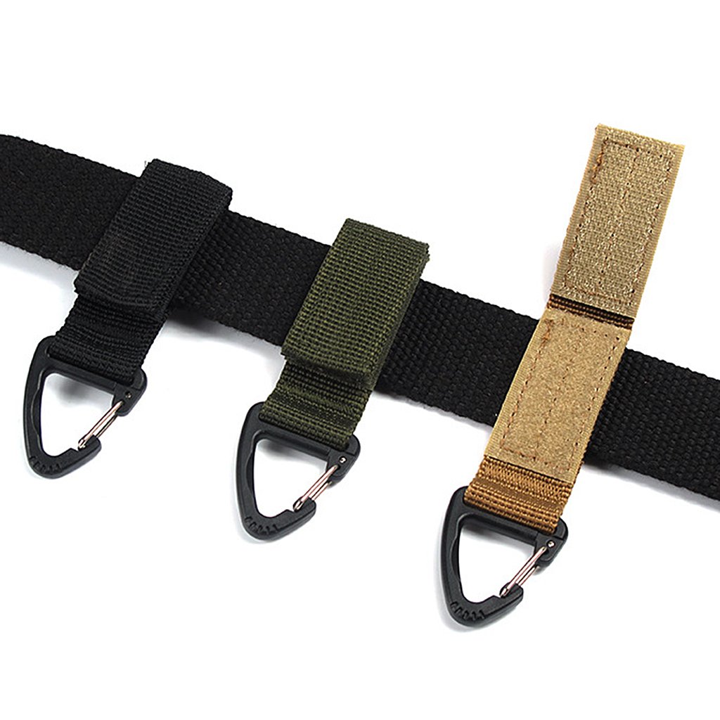 Outdoor Hiking Nylon parciany plecak trójkątny wiszący hak czarny