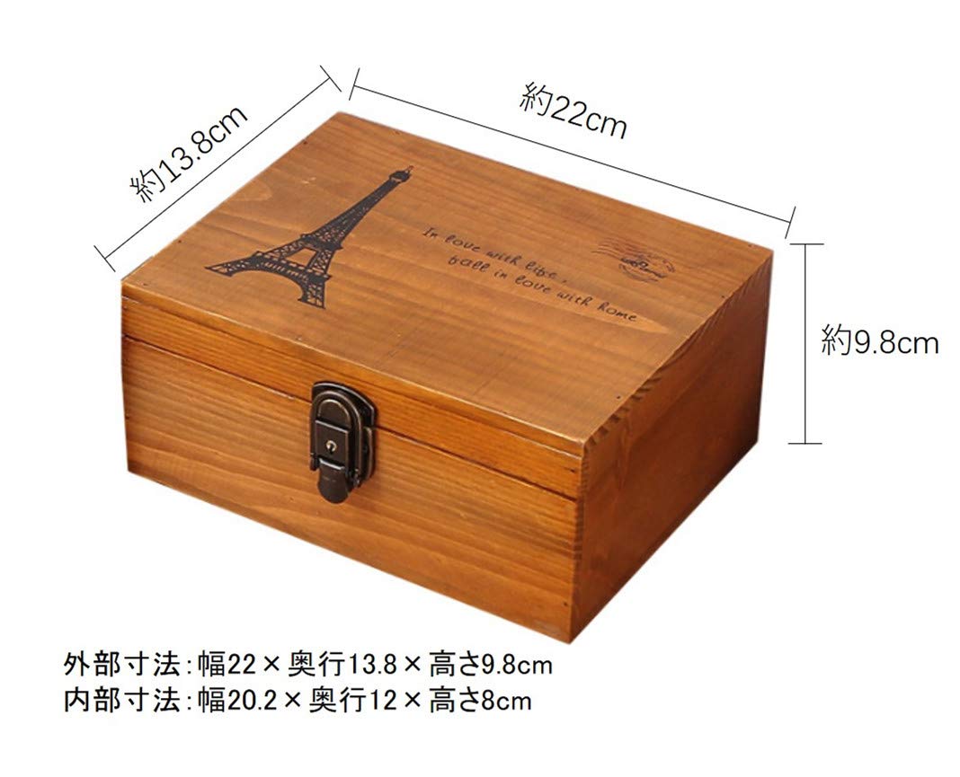 ヴィンテージ　インテリア雑貨　収納ボックス Amazon.co.jp: Ansimple ビンテージ風 ナチュラルな 木製 鍵付き