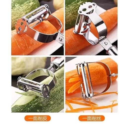 Potato Apple Vegetable Peelers for Kitchen,Vegetable Peeler Stainless Steel, Multifunction Vegetable Peeler Julienne Peeler for Kitchen (2-in-1 peeler)，Julienne Peeler Stainless