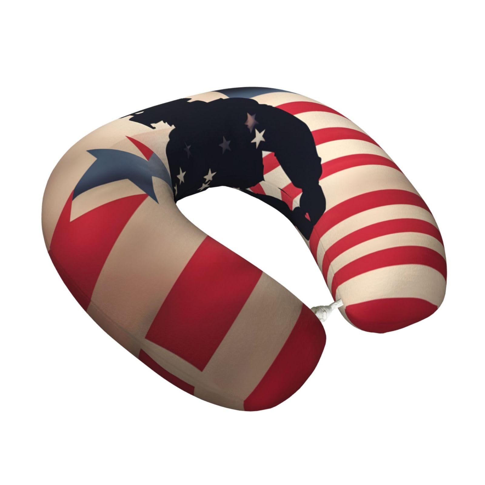 Yyoretp US Military Soldiers Patriotic Memorial Day Print Travel Pillow Pure Memory Foam Neck Pillows Portable Headrest for Airplane