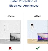 Vista 6 de BSEED Protector de sobretensiones, toma de corriente protectora de sobretensión, regulador de voltaje, protector de sobretensiones de pared