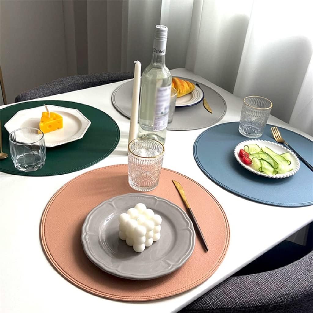 Dining Table Placemats Washable Portable Heat-Resistant Kitchen Table Decoration Bowl Plate Mat(D)