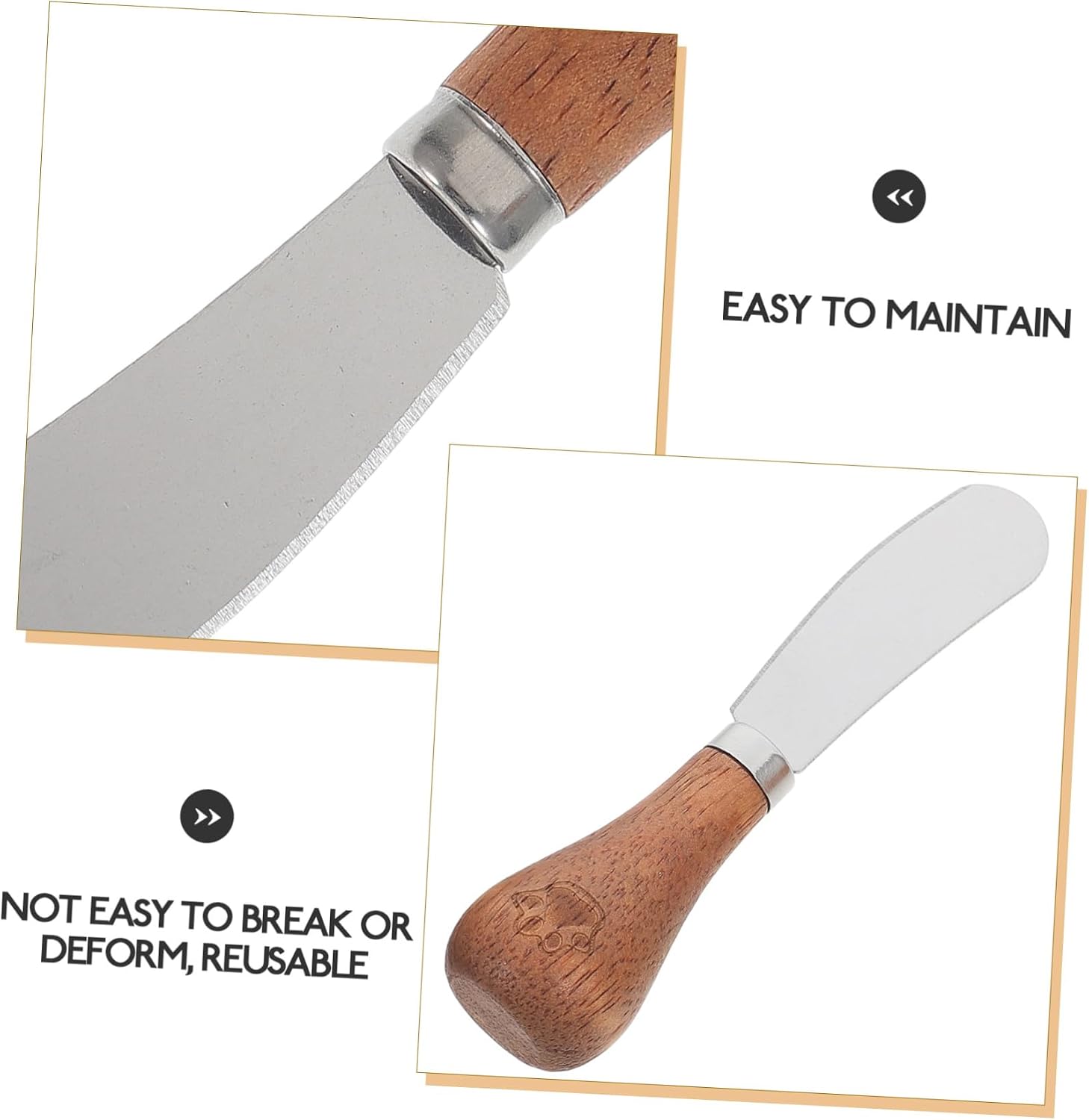 4pcs Cheese Cutter Cheese Spreader with Wooden Handle Xmas