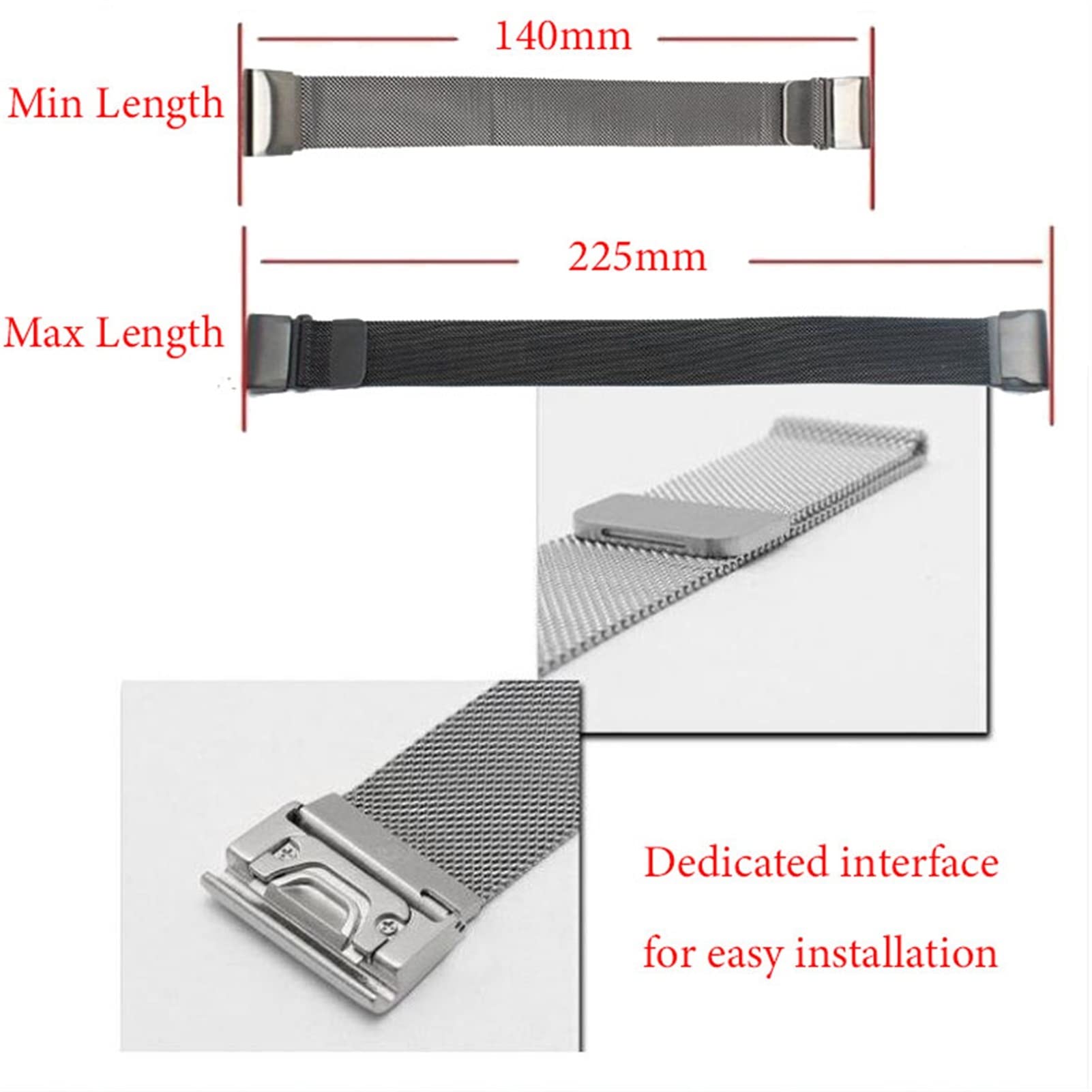 Magnetarmband für Fenix 7x 3 HR 5X 6X 6 Pro 5 Plus Metall Milanaise-Uhrenarmband 20/22/26 mm für Forerunner 935 945 Quick Pins