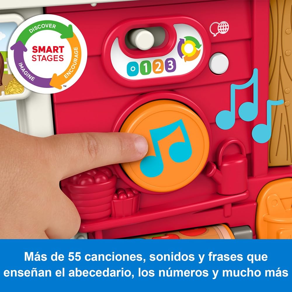 Fisher-Price Little People Granja de Cuidado de Animales. Juego con aprendizaje progresivo para niños pequeños de 1 a 5 años. Edición en italiano, español castellano, portugués e inglés. JGX09