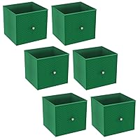 URBNLIVING Set of 1/4/6 Foldable 27cm Woven Fabric Storage Cube Box Drawer Insert Basket with Handle - Multi Colourful Collapsible Toy Arts & Crafts Bins, Durable and Lightweight for Home Office