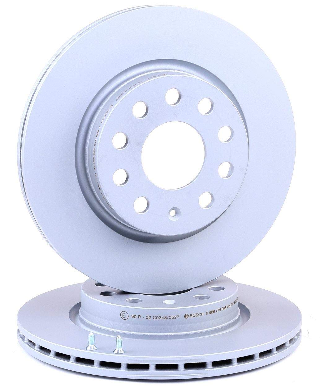 2x BOSCH Disco de freno Delantero Ø279,8mm Altura: 49,5mm Espesor: 22mm Corona de Agujeros - Ø: 112mm ventilado ventilación interna 0 986 479 098 Compatible con VW Golf 6 5K1 Golf 5 Hatchback 1K1