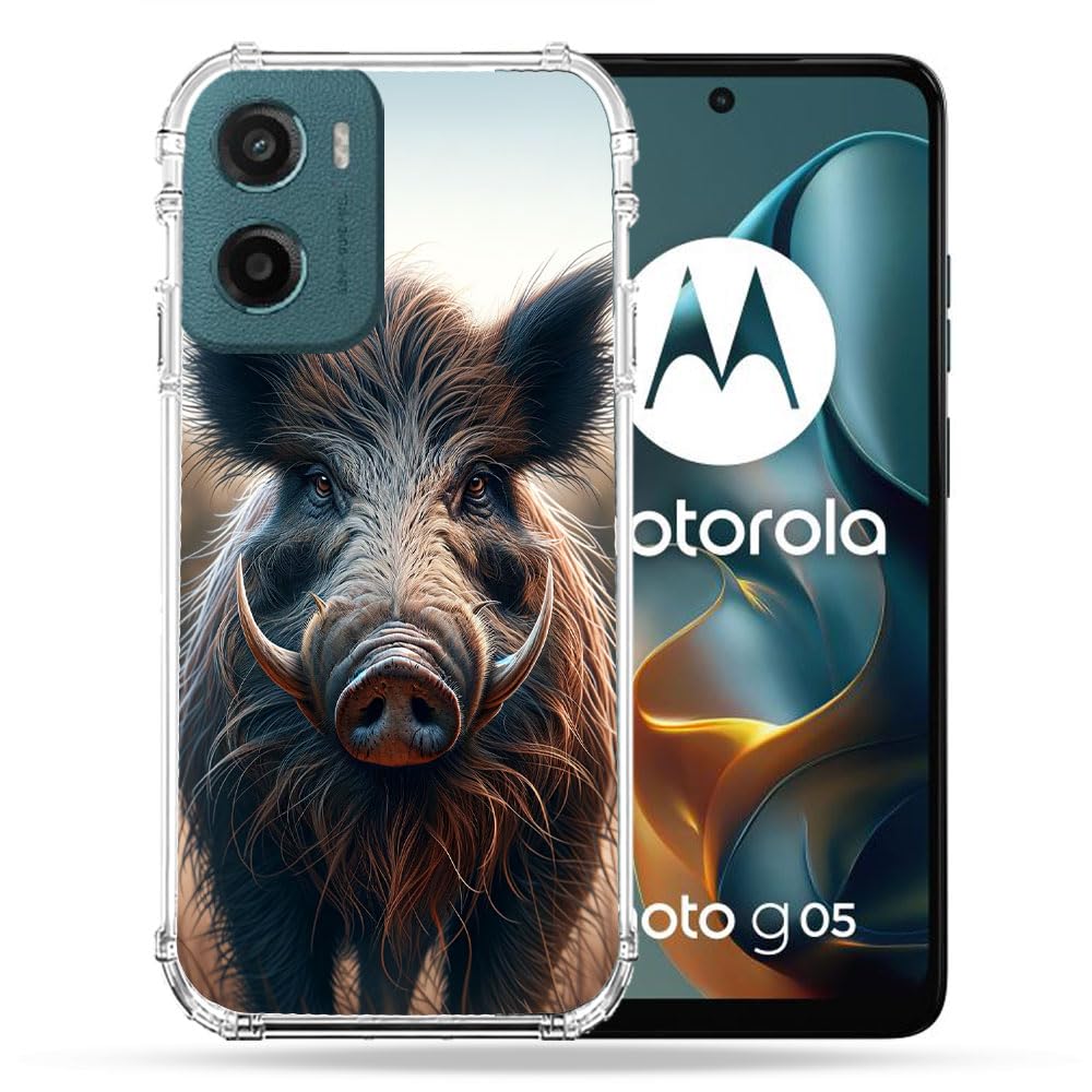 Coque Motorola G05 / E15 Cokitec Renforcée Chasse Sanglier Attaque