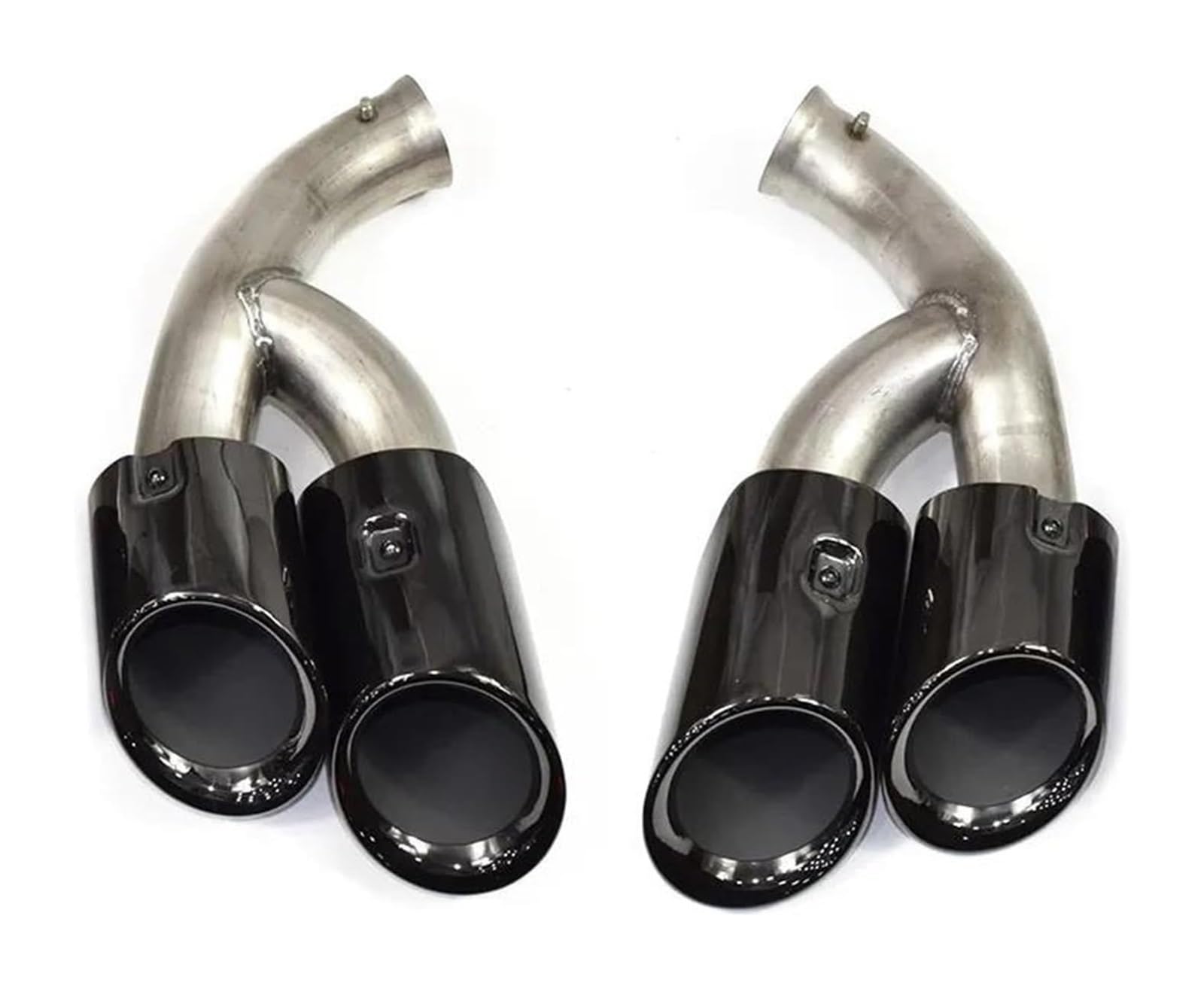 Tubo Escape Silenciador Para Cayenne 2015 2016 2017 Para GTS Tubo Escape Trasero Coche Sistema Escape Silenciador Punta Terminales Escape Silenciador Tubo Escape Trasero(Negro)