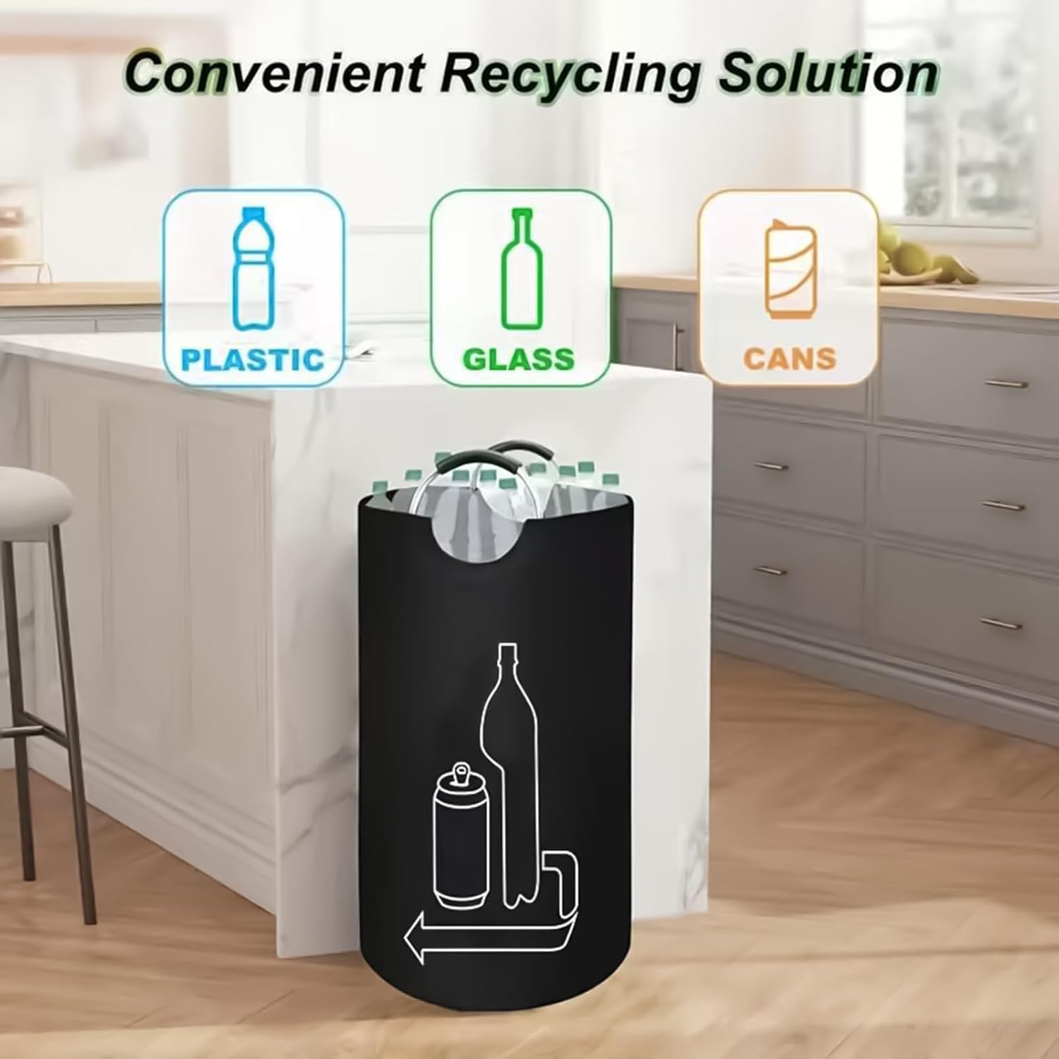 Recyclable Bottle Collector, Large Capacity Deposit Storage Bin, Organizer For Sorting Bottles, Home Recycling Storage Solution, Kitchen Pantry Garage Camping Picnic Utility Use