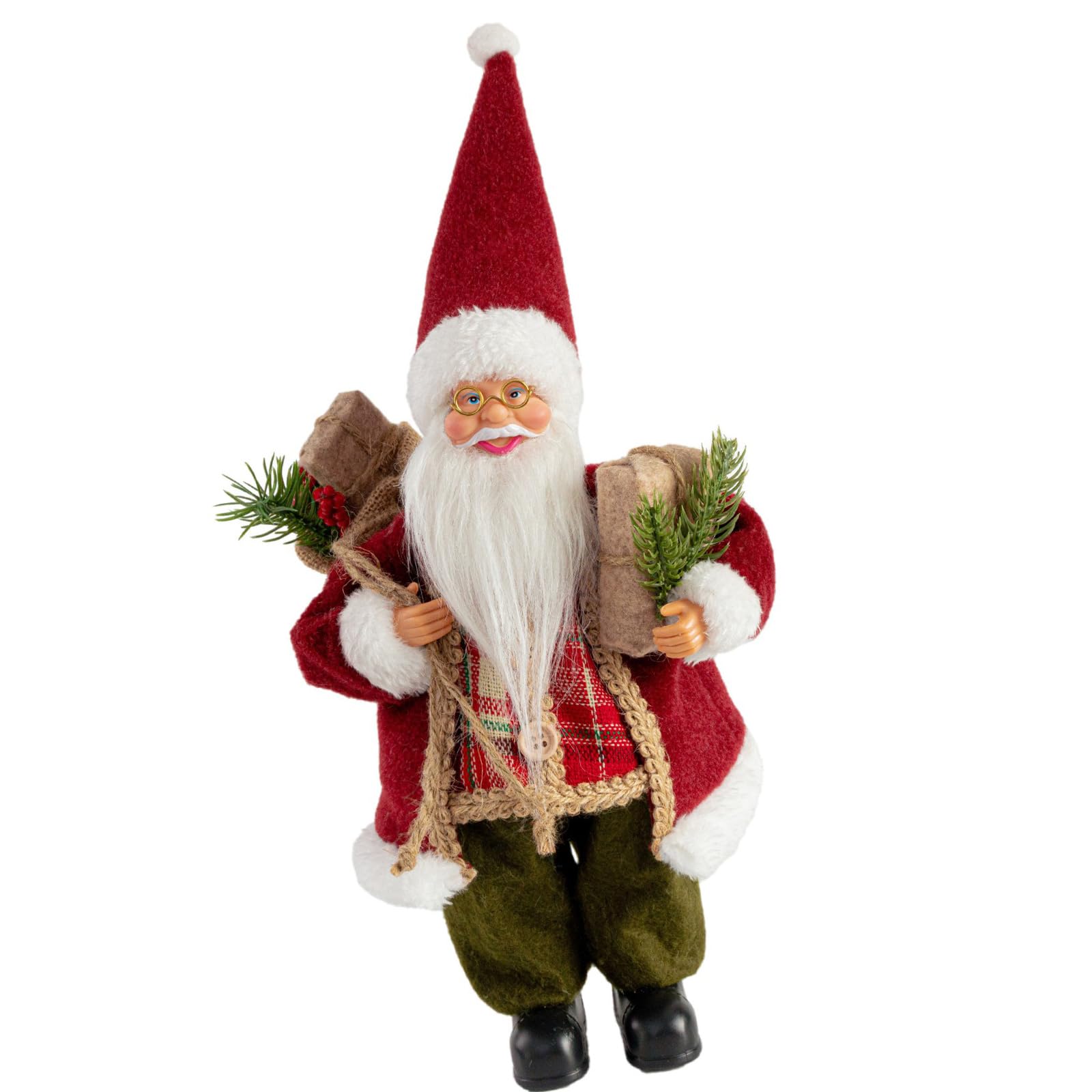 Msioytog Santa Statue for Kids Christmas Party Decorations Sturdy Materials Safe for Children 12Inch Tall Santa Window Display Ornament