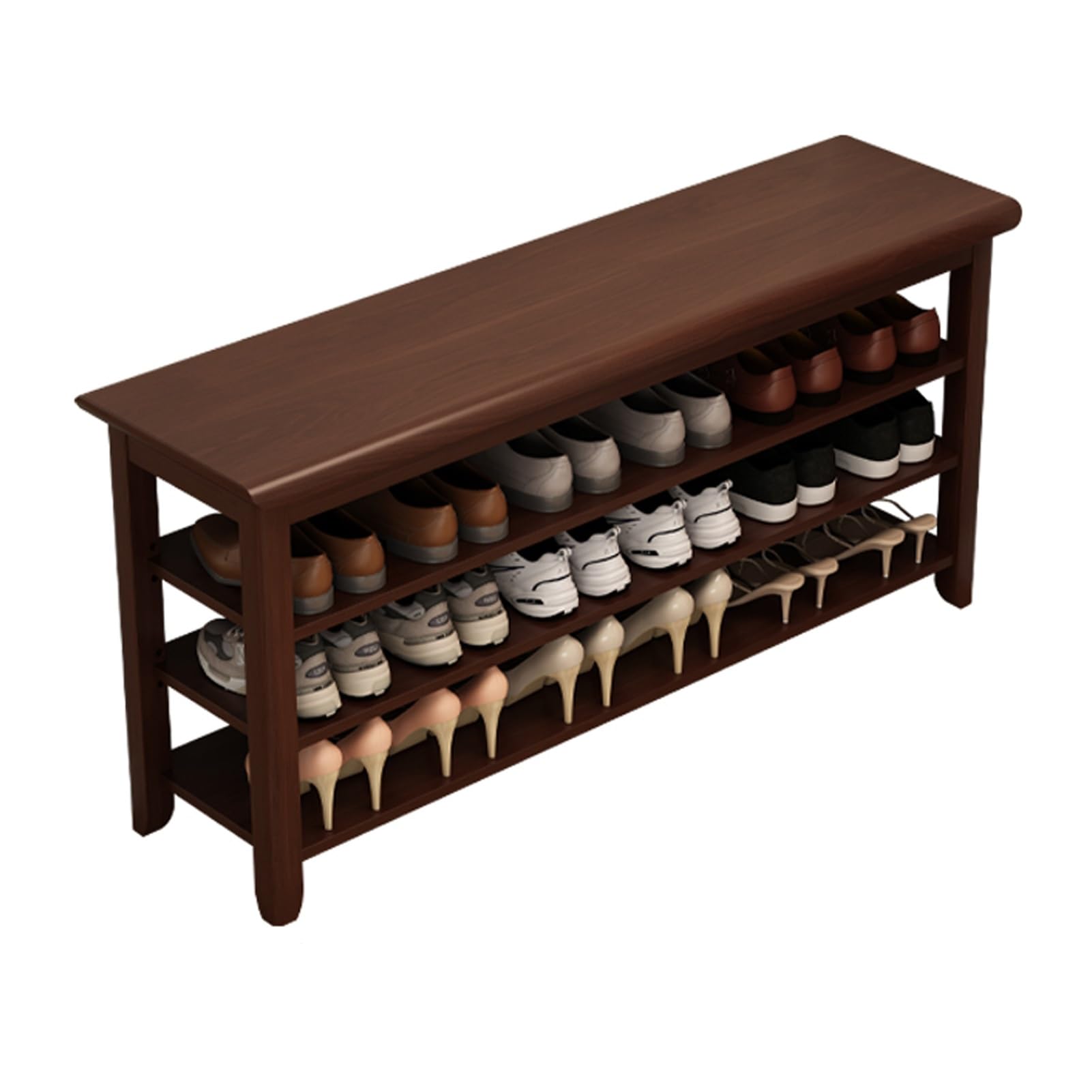 LWJSOCP Adjustable Shoe Storage Bench with Seat and Shelf Entryway Shoe Rack for Hallway and Living Room 31.5 * 12 * 20 Color A