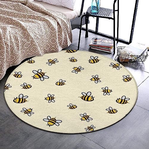 Kitchen Office Home Area Decor Pad Party Holiday Decor Floor Mat Compatible with Cute Bee Pattern, Unique Area Carpet with Anti-Slip Rubber Bottom Protection