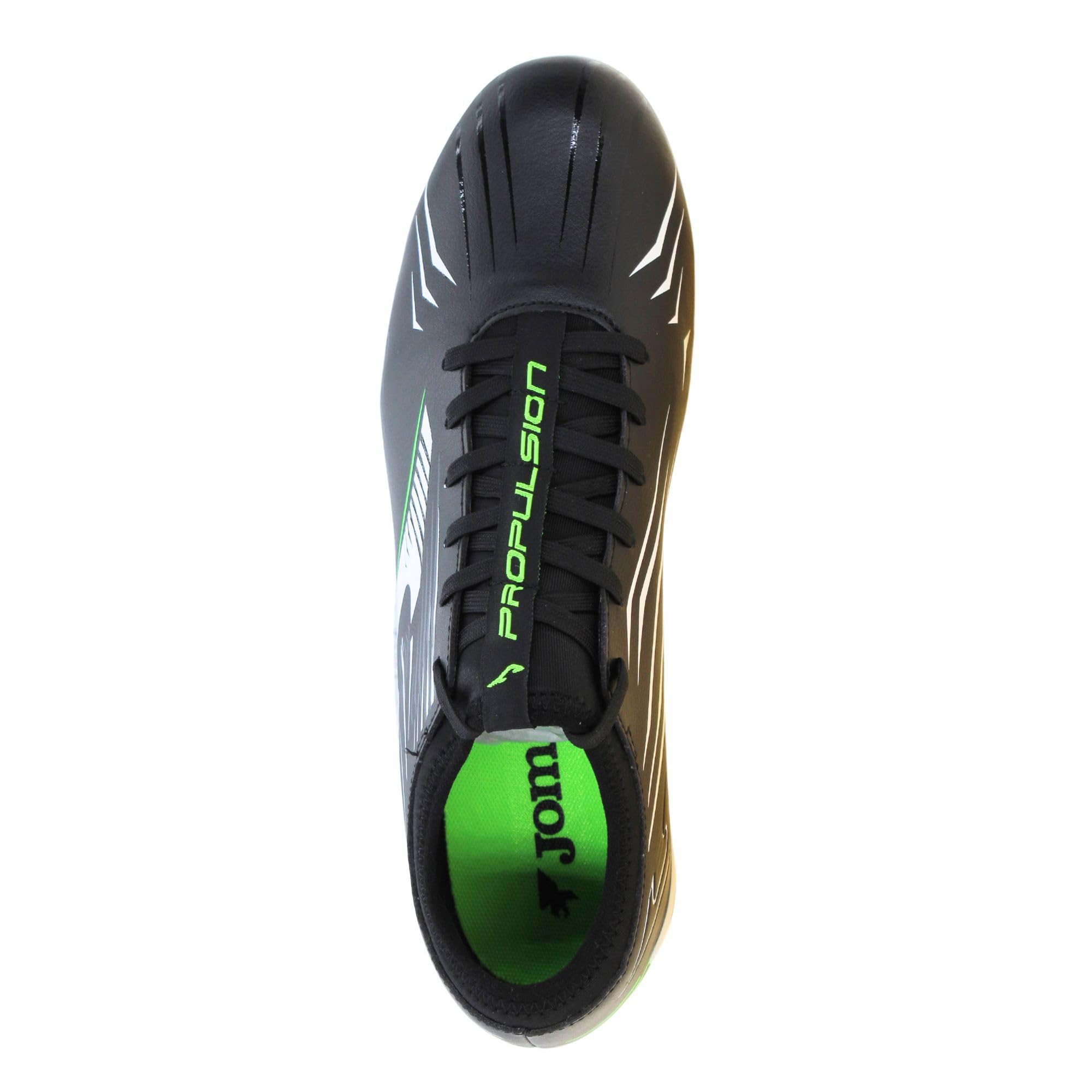 Joma Botas de fútbol de suelo firme, 6.5-12 de EE. UU. - Tacos profesionales - Parte superior de microfibra, suela cromada, refuerzo en el talón - propulsión