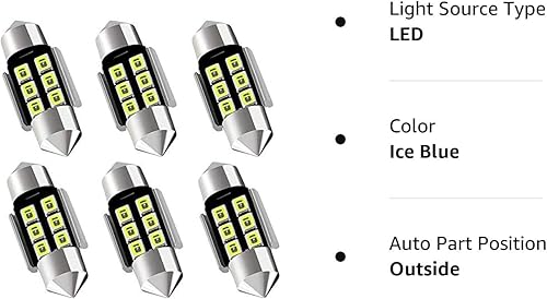 Miniatura 58 de AUXLIGHT DE3175 DE3021 6418 6411 211-2 212-2 578 569 Canbus Bombillas LED de luz interior sin errores 6000K Xenon Blanco, Super brillante 6SMD chips