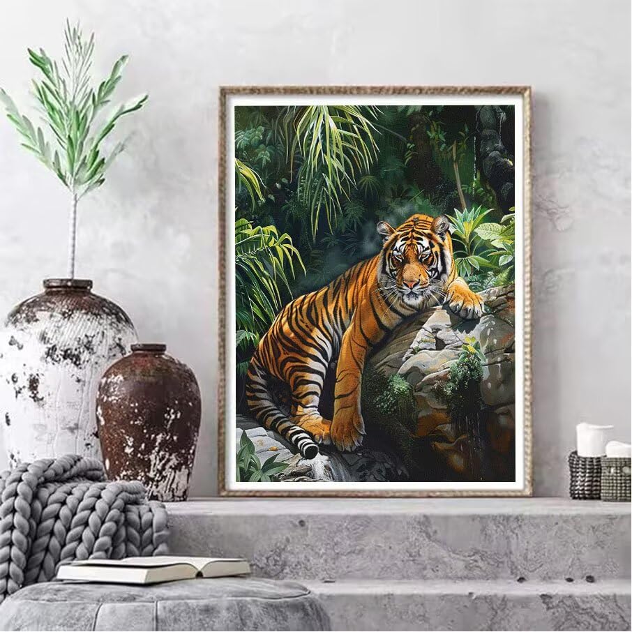 Kit Complet Broderie Diamant Tigre 50x70cm : Idée Cadeau Créatif Adulte - 2