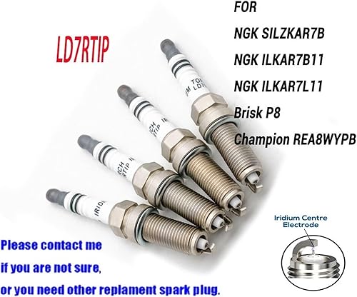 Miniatura 2 de Automóviles Encendido Iridium Platinum Bujía LD7RTIP Para Vela ILKAR7B11/SILZKAR7B/ILKAR7L11 Bujía de motor (Color : 6 piezas con caja)