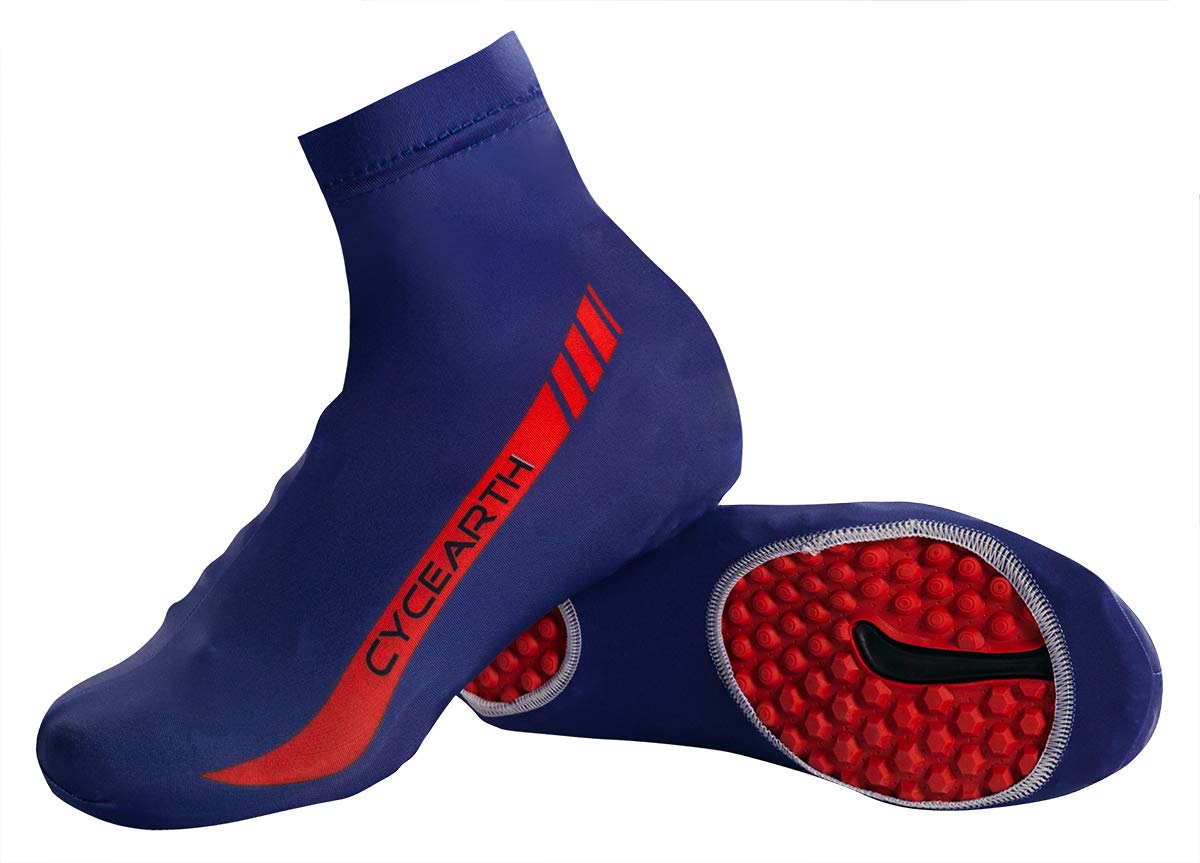 CYCEARTH Cycling Shoe Covers Men Bike Bicycle Overshoes (Blue,X-Large)