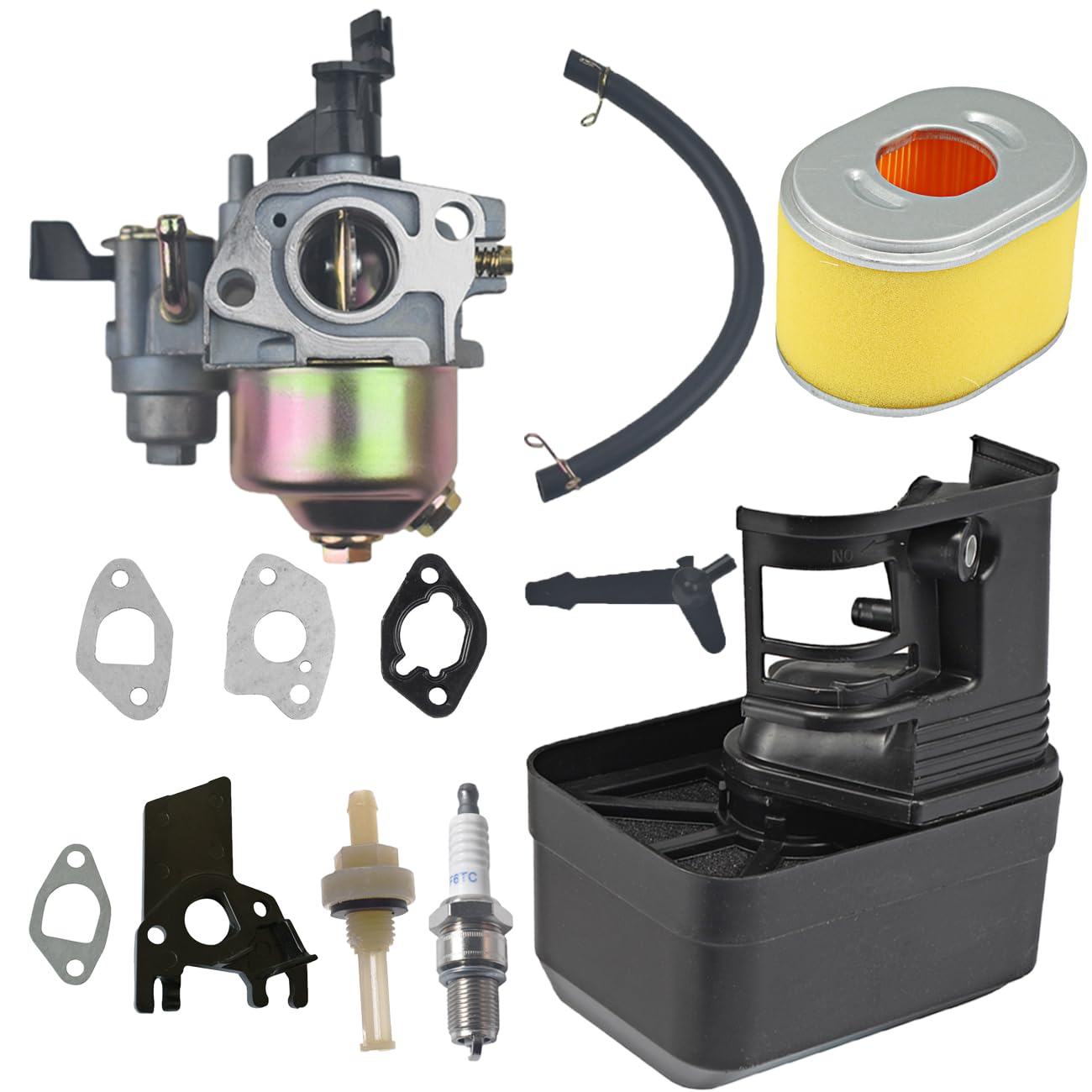 Carburetor Air Filter Tune-Up Kit fit for Honda GX120/GX140/GX160/GX200 5.5HP-6.5HP Engines, for Coleman CT200U/BT200X Mini Bike