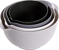 BoxedHome Classic Nesting Mixing Bowl Set of 4, BPA-Free Plastic, Microwave & Dishwasher Safe, Grey 1.7-4.5 Quarts