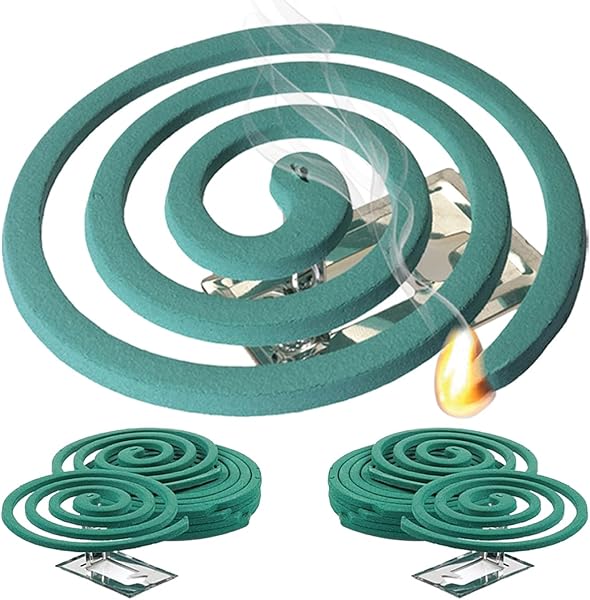 W4W Mosquito Repellent Coils - Outdoor Use Reaches Up to 10 feet - Each Burns for 5-7 Hours (Three Pack Contains 12 coils & 6 Stands)