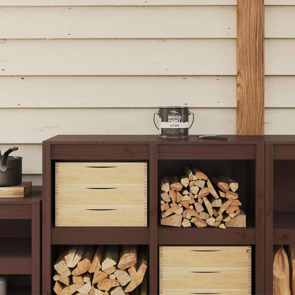 vidaXL Pintura para madera Marrón 16,5 x 16,5 x 16 cm, Pintura para madera exterior, impermeable, de secado rápido, bajo olor, ideal para un acabado duradero