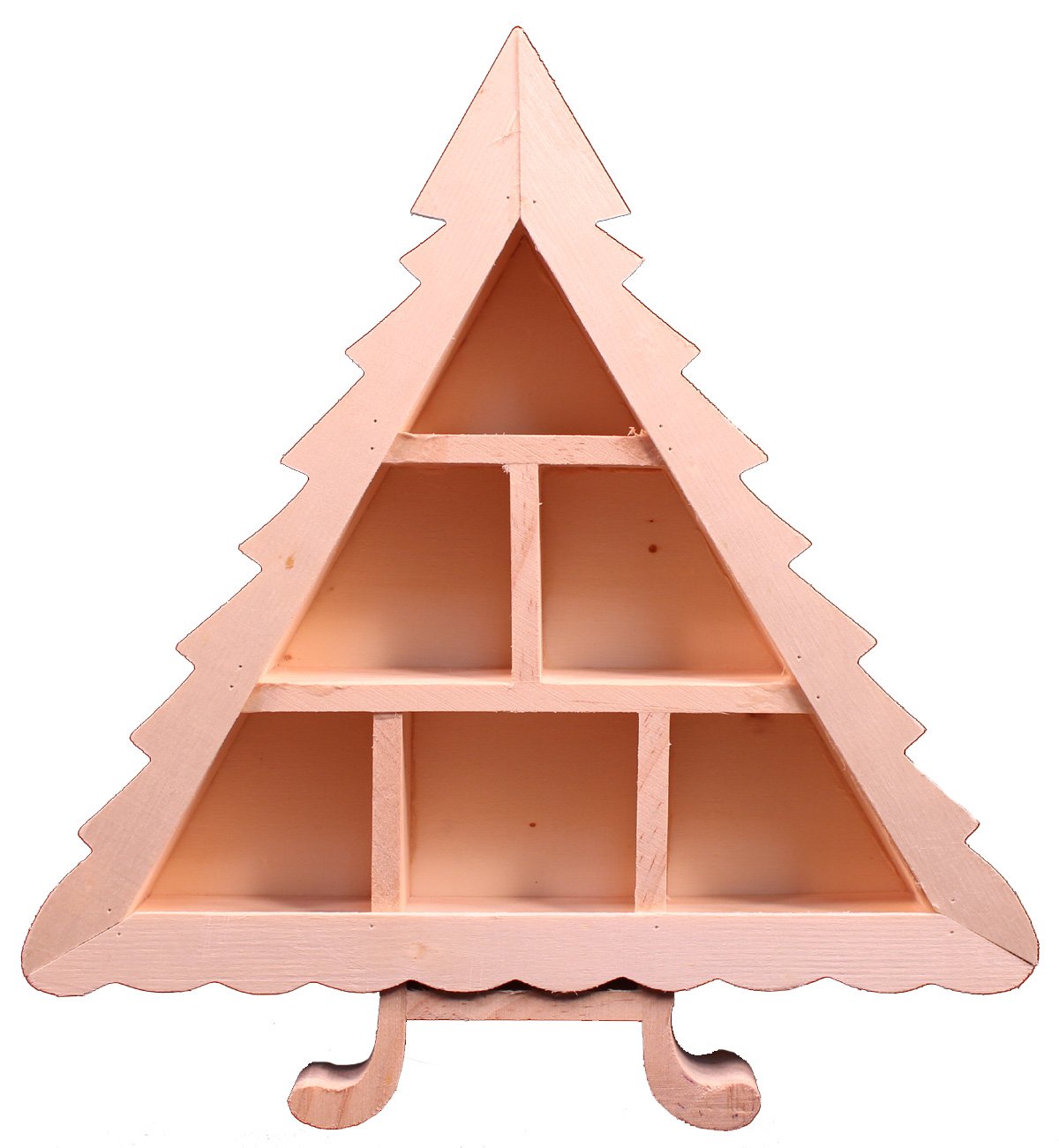 Creative Hobbies 10 Inch Tall Wooden Christmas Tree Shadow Box - Ready to Paint Wood - Great for Advent