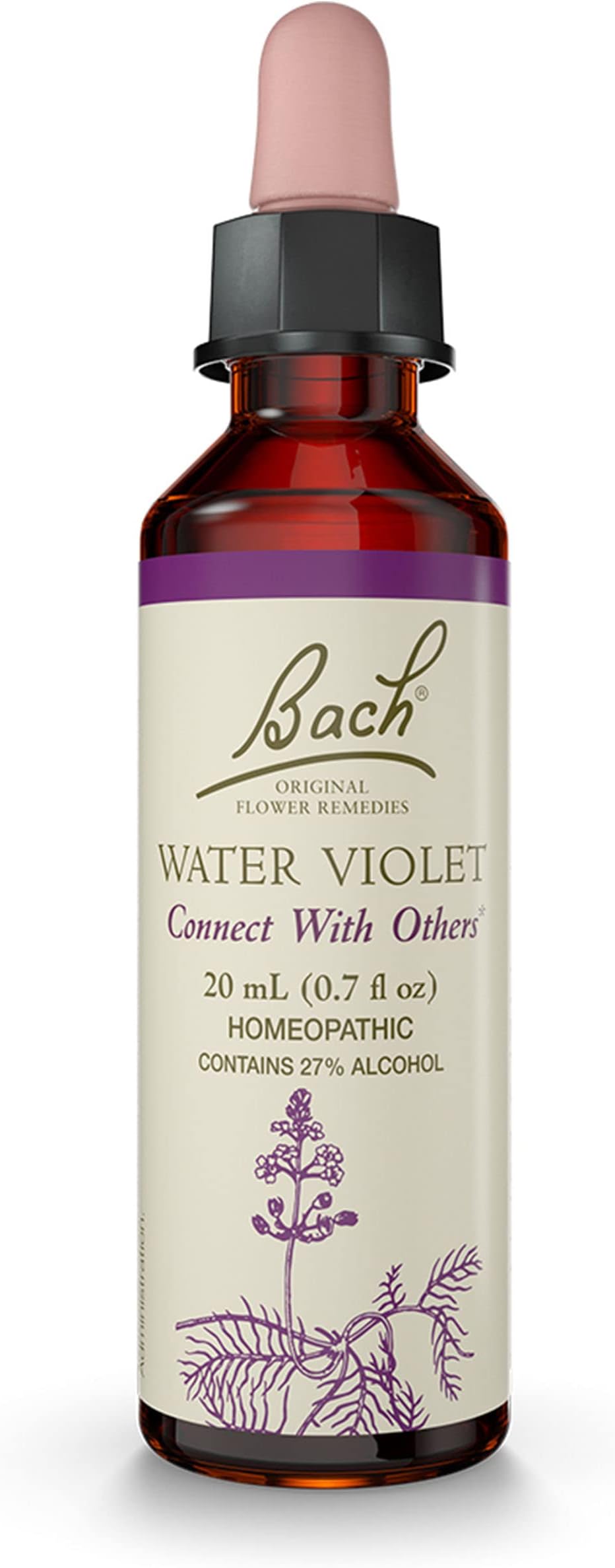 Bach Original Flower Remedy Dropper, 20 ml, Water Violet Flower Essence