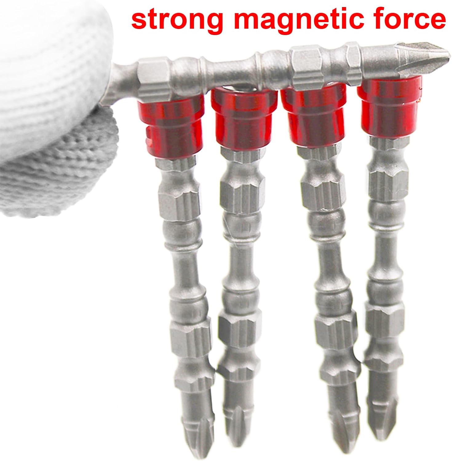 10pcs Magnetic Collar Screwdriver Bits, 1/4 Inch Hex Shank PH2 Magnetic Phillips Cross Screw Driver Bits TS/CQPT-01