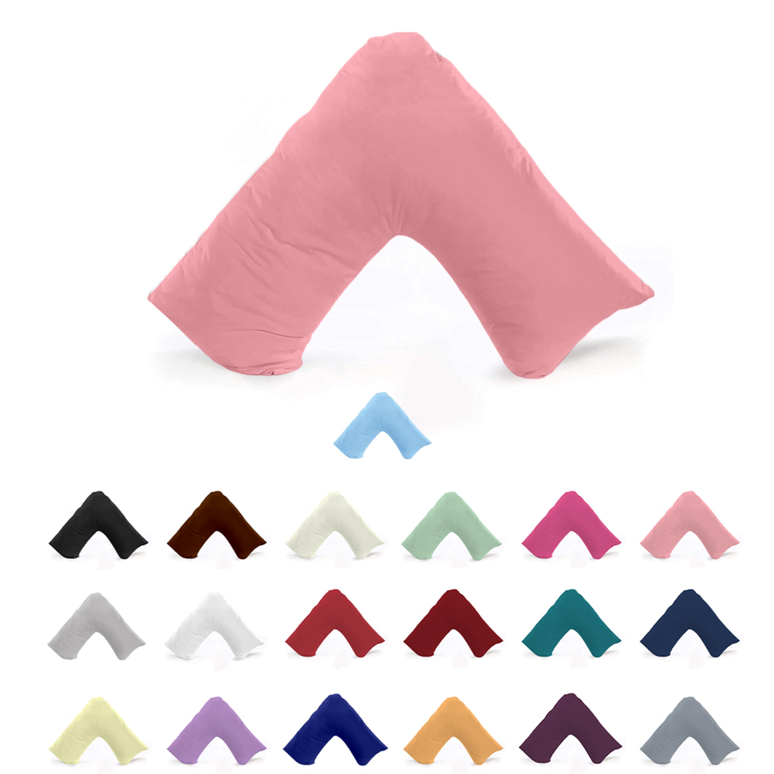 EGYPTO Orthopaedic V Shaped Pillow Nursing Pregnancy Back Support Cases (Pink)